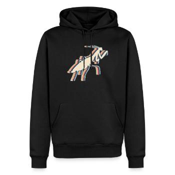 Mante Religieuse Mante Insecte Rétro Line Art - Sweat à capuche Premium bio Homme - noir - Devant - Nico (187cm)