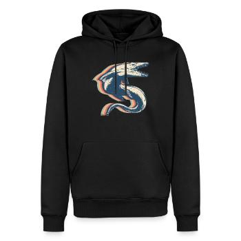Mosasaurus Dinosaur Retro Line Art - Men’s Premium Organic Hoodie - black - Front - Nico (187cm)