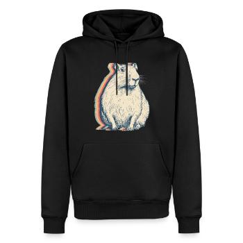 Capybara Capibara Retro Line Art - Men’s Premium Organic Hoodie - black - Front - Nico (187cm)
