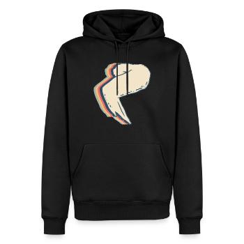 Chicken Wings Lebensmittel Retro Line Art - Männer Premium Bio Hoodie - Schwarz - Vorne - Nico (187cm)