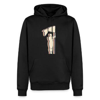 Color Guard Marching Band Retro Line Art - Männer Premium Bio Hoodie - Schwarz - Vorne - Nico (187cm)