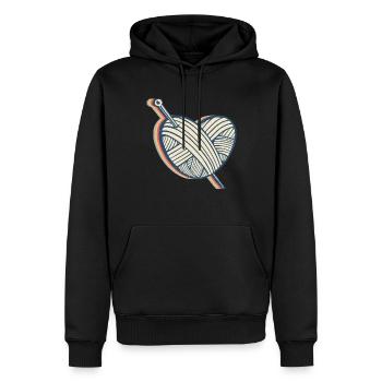Crochet Crochet Crochet Crochet Knitting Heart - Men’s Premium Organic Hoodie - black - Front - Nico (187cm)