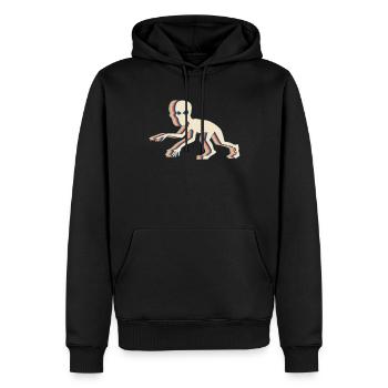 Dover Dämon Kryptide Kryptozoologie Retro Line Art - Männer Premium Bio Hoodie - Schwarz - Vorne - Nico (187cm)