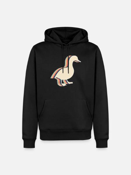 Duck Goose Retro Line Art - Men’s Premium Organic Hoodie - black