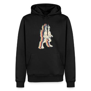 El Chupacabra Krypto Kryptozoologie Retro Line Art - Männer Premium Bio Hoodie - Schwarz - Vorne - Nico (187cm)
