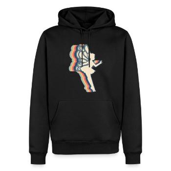 Fee Fairycore Retro Line Art - Männer Premium Bio Hoodie - Schwarz - Vorne - Nico (187cm)