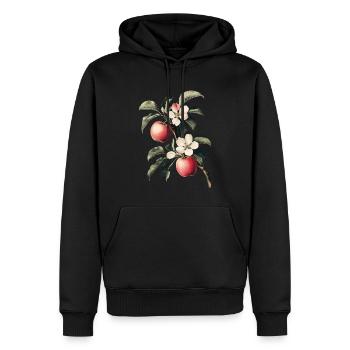 Apfel - Männer Premium Bio Hoodie - Schwarz - Vorne - Nico (187cm)
