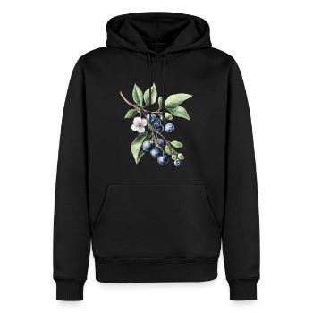 Blaubeeren - Männer Premium Bio Hoodie - Schwarz - Vorne - Nico (187cm)
