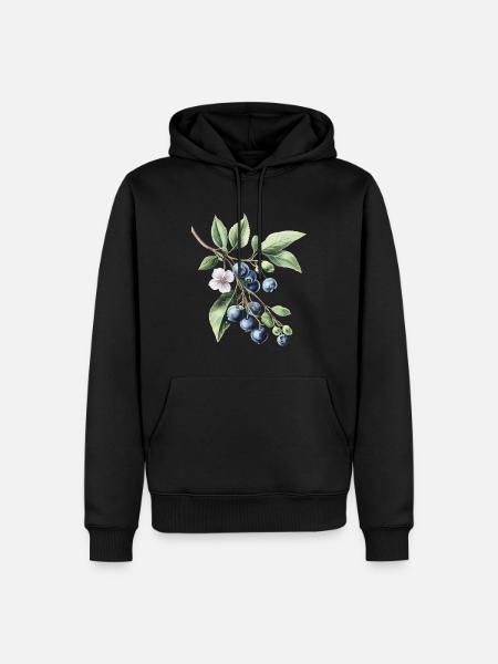 Blaubeeren - Männer Premium Bio Hoodie - Schwarz