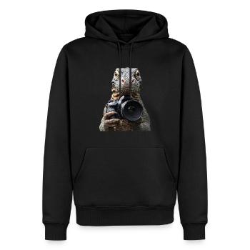 Komodowaran - Männer Premium Bio Hoodie - Schwarz - Vorne - Nico (187cm)