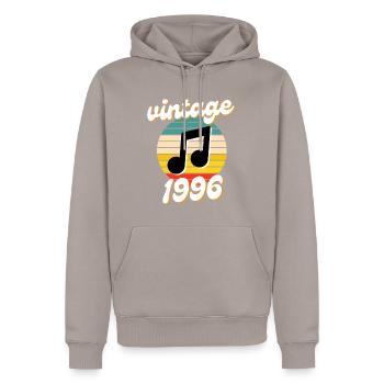 né millésime année 1996 idée cadeau années 90 - Sweat à capuche Premium bio Homme - taupe - Devant - Nico (187cm)