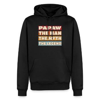 Papa Opa Spruch Papaw The Man The Myth The Legend - Männer Premium Bio Hoodie - Schwarz - Vorne - Nico (187cm)