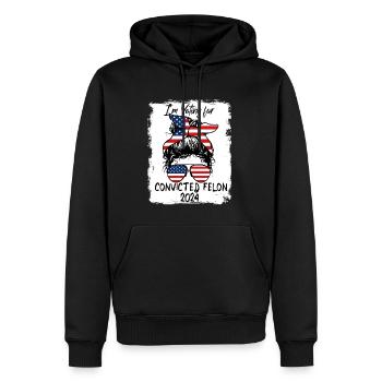 Ich wähle einen verurteilten Verbrecher - 2024 - Männer Premium Bio Hoodie - Schwarz - Vorne - Nico (187cm)
