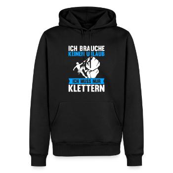 Berge Klettern Kletter Geschenk - Männer Premium Bio Hoodie - Schwarz - Vorne - Nico (187cm)