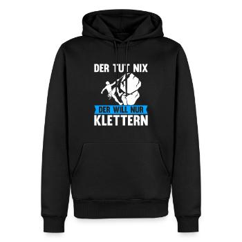 Berge Klettern Kletter Geschenk - Männer Premium Bio Hoodie - Schwarz - Vorne - Nico (187cm)