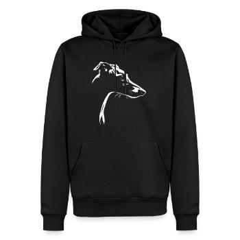 Greyhound Silhouette Chien Chien Wilsigns - Sweat à capuche Premium bio Homme - noir - Devant - Nico (187cm)