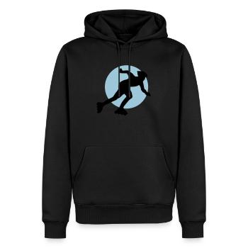 inliner_2c - Männer Premium Bio Hoodie - Schwarz - Vorne - Nico (187cm)
