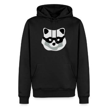 rogue racoon - Sweat à capuche Premium bio Homme - noir - Devant - Nico (187cm)