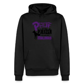 Hundeshirt: Ich nehm den Malinois - Männer Premium Bio Hoodie - Schwarz - Vorne - Nico (187cm)