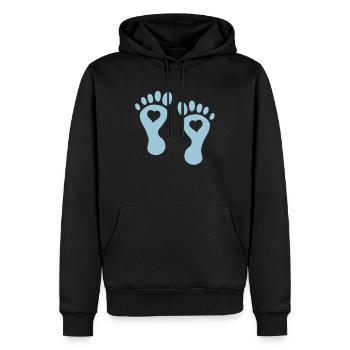 baby foot heart - Sweat à capuche Premium bio Homme - noir - Devant - Nico (187cm)