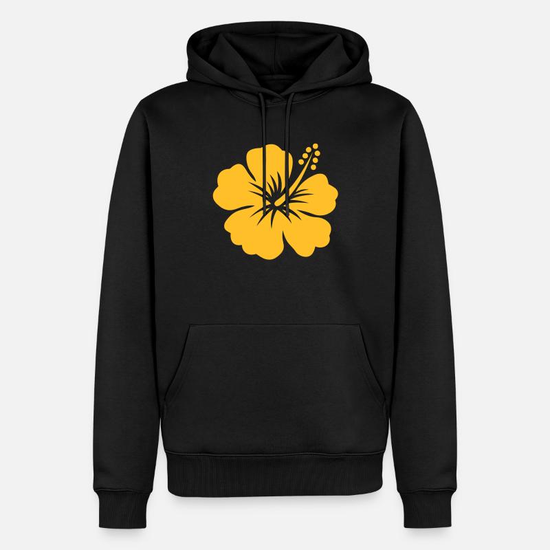 hibiscus tahiti - Sweat à capuche Premium bio Homme - noir