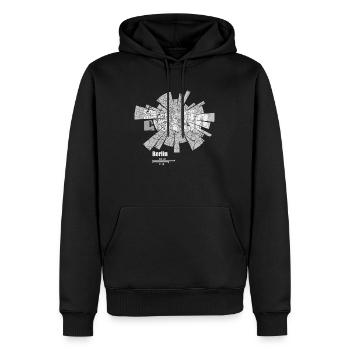 Berlin Karte - Männer Premium Bio Hoodie - Schwarz - Vorne - Nico (187cm)