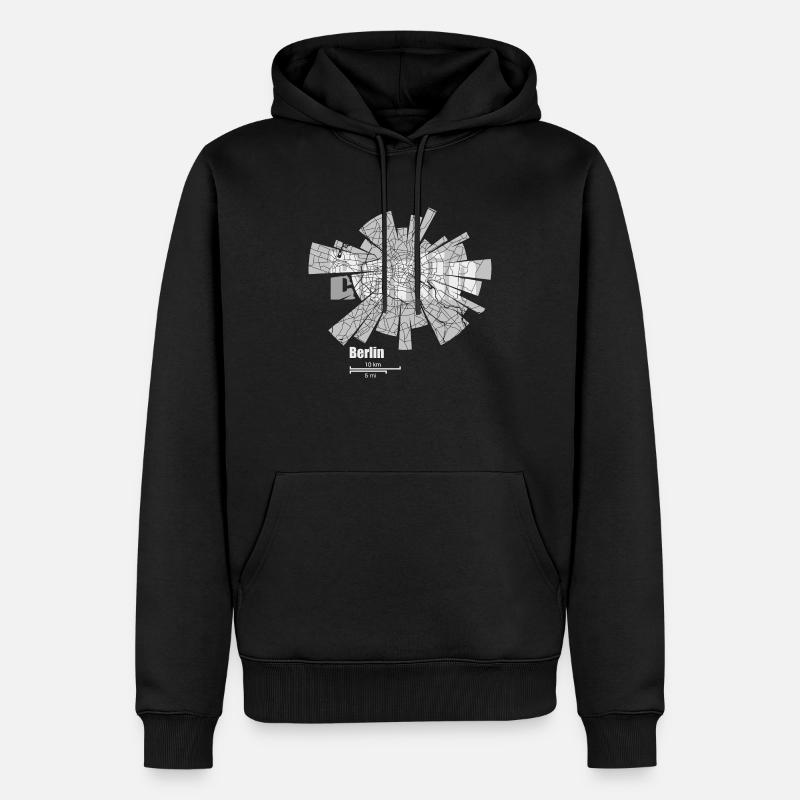 Berlin plan - Sweat à capuche Premium bio Homme - noir