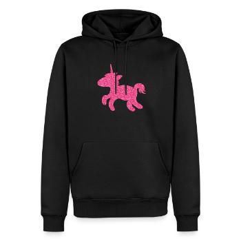 licorne mignon scintillante - Sweat à capuche Premium bio Homme - noir - Devant - Nico (187cm)