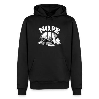 Nope Not Today - Hund Spruch Lustig Arbeit - Männer Premium Bio Hoodie - Schwarz - Vorne - Nico (187cm)