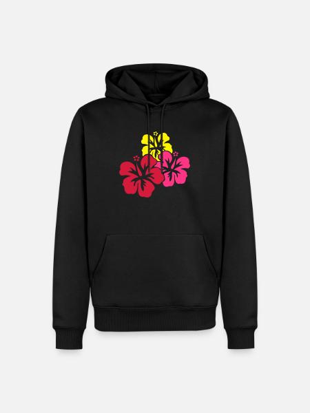 hawaii_blumen - Männer Premium Bio Hoodie - Schwarz