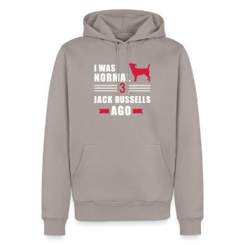 Jack Russell - Männer Premium Bio Hoodie - Taupe - Vorne - Nico (187cm)