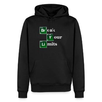 Break your limits - Men’s Premium Organic Hoodie - black - Front - Nico (187cm)