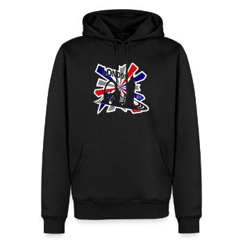 LONDON Graffiti - Sweat à capuche Premium bio Homme - noir - Devant - Nico (187cm)