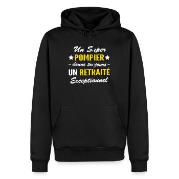 un super pompier donne un retraité exceptionnel - Sweat à capuche Premium bio Homme - noir - Devant - Nico (187cm)