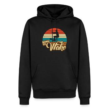 Born to Wake - Sweat à capuche Premium bio Homme - noir - Devant - Nico (187cm)