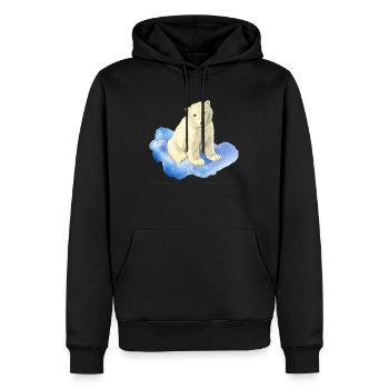 ours polaire - Sweat à capuche Premium bio Homme - noir - Devant - Nico (187cm)