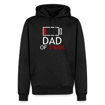 Vater von 3 Kindern - Männer Premium Bio Hoodie - Schwarz - Vorne - Nico (187cm)