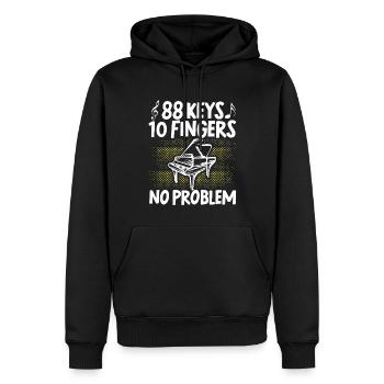 Pianist 88 Keys, 10 Fingers No - Männer Premium Bio Hoodie - Schwarz - Vorne - Nico (187cm)
