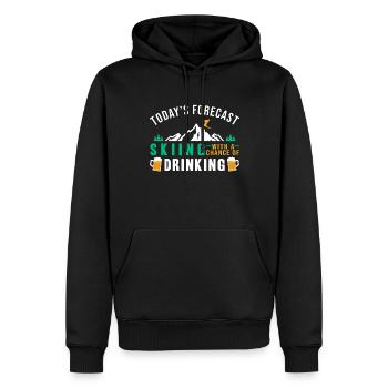 Todays Forecast: Skiing Drinking - Männer Premium Bio Hoodie - Schwarz - Vorne - Nico (187cm)