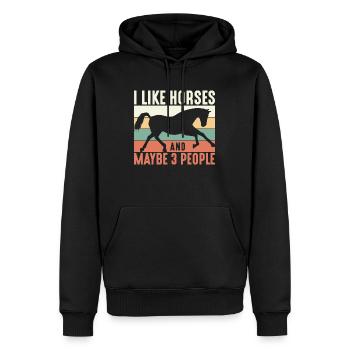 I Like Horses And Maybe 3 People Horses Horse Ride - Männer Premium Bio Hoodie - Schwarz - Vorne - Nico (187cm)