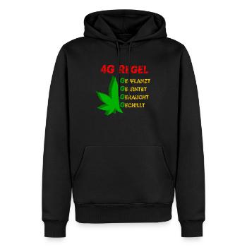 4G REGEL Canabis - Männer Premium Bio Hoodie - Schwarz - Vorne - Nico (187cm)