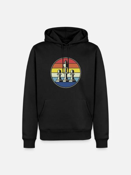 Game Player Retro Chess Pieces - Men’s Premium Organic Hoodie - black