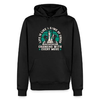 Chess Player Life Is Like A Game - Männer Premium Bio Hoodie - Schwarz - Vorne - Nico (187cm)
