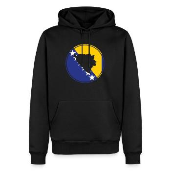 Bosnie-Herzégovine Carte Balkan Drapeau bosniaque - Sweat à capuche Premium bio Homme - noir - Devant - Nico (187cm)