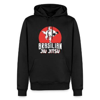 Brazilian Jiu Jitsu MMA Bjj Hugger - Männer Premium Bio Hoodie - Schwarz - Vorne - Nico (187cm)
