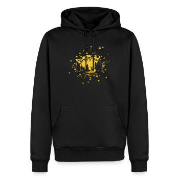 Goldener Sonnenuntergang im Berg. - Männer Premium Bio Hoodie - Schwarz - Vorne - Nico (187cm)