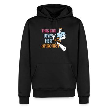This Girl Loves Her Arborist Woodworker Lumberjac - Männer Premium Bio Hoodie - Schwarz - Vorne - Nico (187cm)
