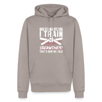 TKD Korean Martial Arts Tae Kwon - Männer Premium Bio Hoodie - Taupe - Vorne - Nico (187cm)