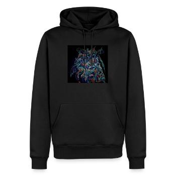 Visage coloré dessin - Sweat à capuche Premium bio Homme - noir - Devant - Nico (187cm)