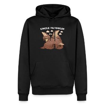 Oncle Pangolin - Sweat à capuche Premium bio Homme - noir - Devant - Nico (187cm)